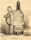 Cartoon from the February 8, 1919, issue of The Woman Citizen implying that the liquor interests were opposed to woman suffrage in Nebraska